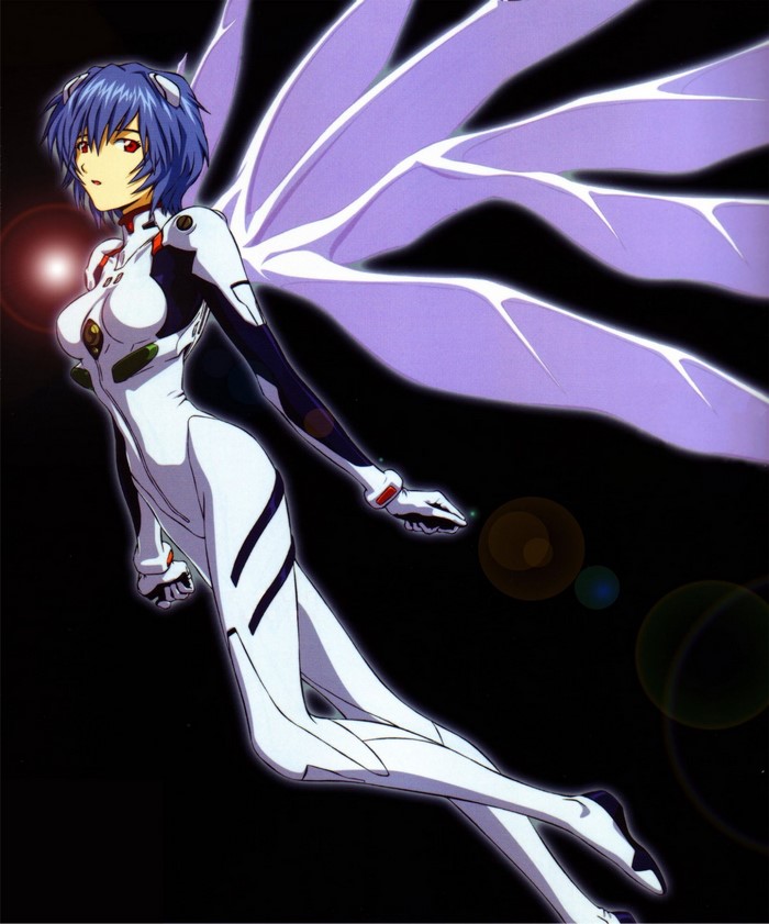 Rei Ayanami from Neon Genesis Evangelion with wings