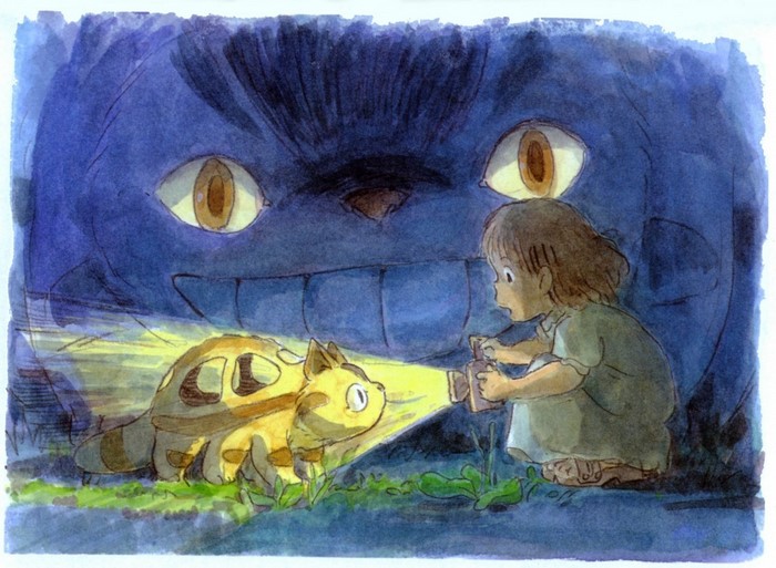 Girl and Catbus from My Neighbor Totoro