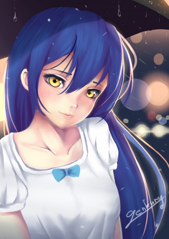 Sonoda Umi from Love Live! in the rain
