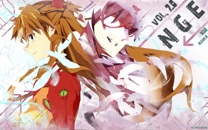Asuka Langley Soryu and Mari Makinami Illustrious from Neon Genesis Evangelion