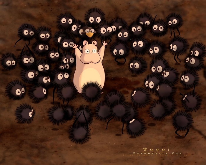 Spirited Away Soot Sprites Surrounding Boh