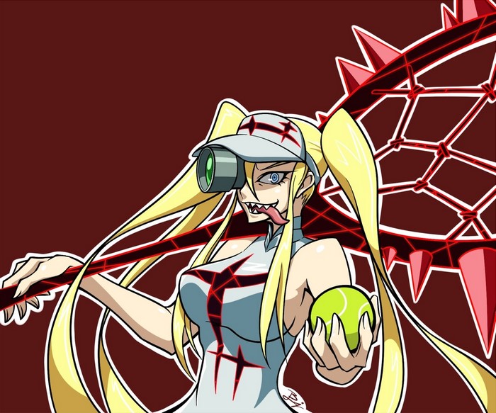 Ragyo Kiryuin from Kill la Kill holding a tennis ball