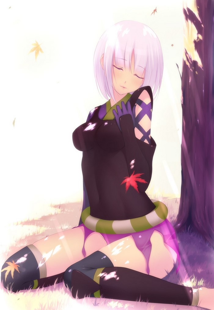 Togame from Katanagatari sleeping by a tree