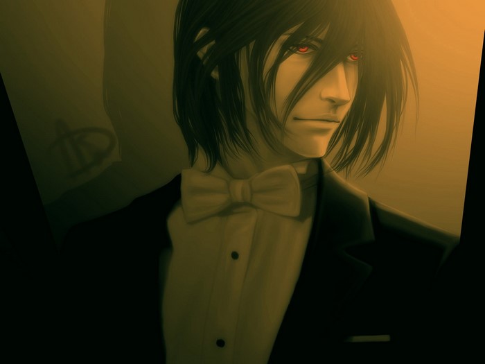 Alucard from Hellsing in a tuxedo