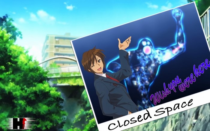 Kyon and a spirit from The Melancholy of Haruhi Suzumiya