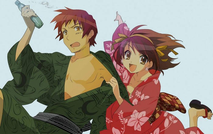 Kyon and Haruhi from The Melancholy of Haruhi Suzumiya
