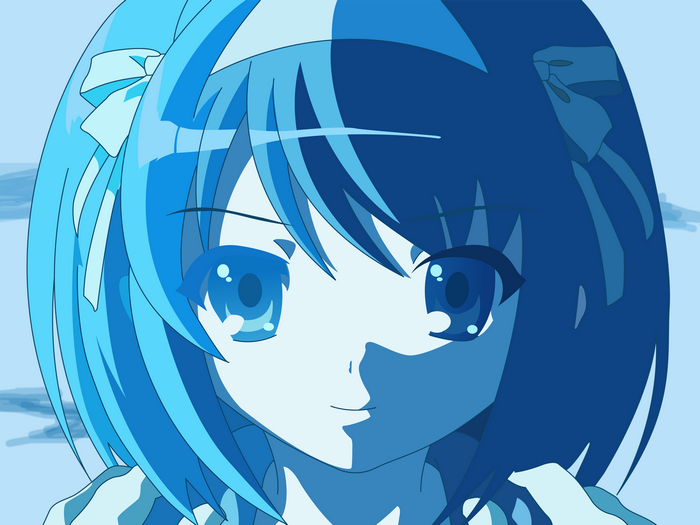 Illustration of a blue-haired anime girl
