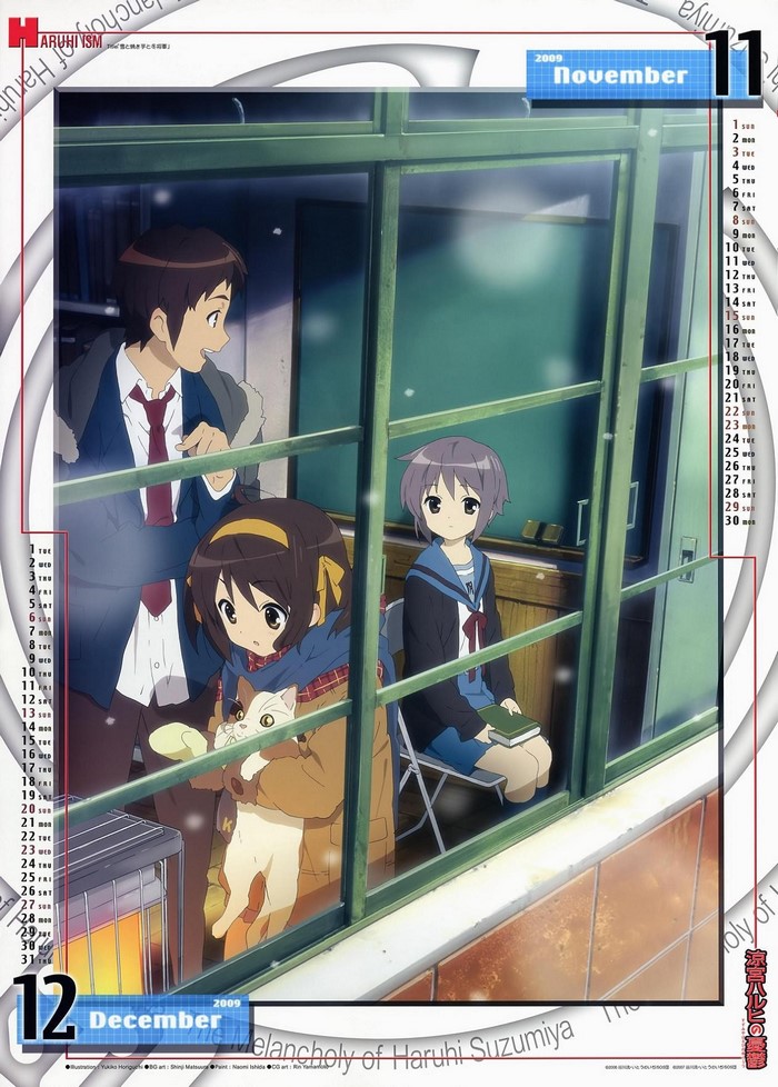 The Melancholy of Haruhi Suzumiya November December Calendar