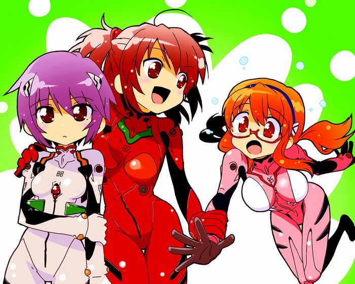 Illustration Anime Neon Genesis Evangelion Asuka Langley Soryu Ayanami Rei Crossover