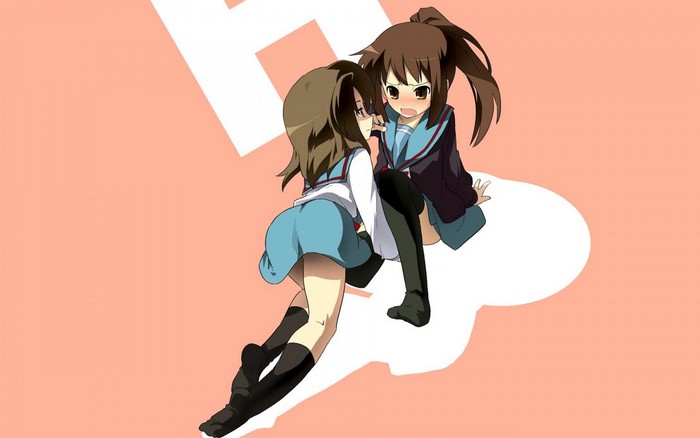 Two girls from The Melancholy of Haruhi Suzumiya