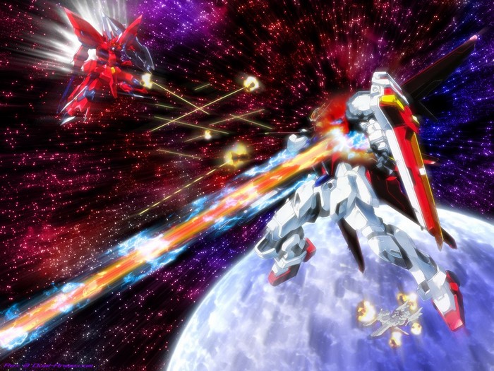 Mobile Suit Gundam Wing battle in space