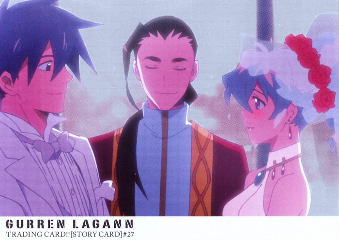 Simon, Nia, and Kamina from Tengen Toppa Gurren Lagann