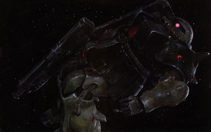Mobile Suit Gundam mecha in outer space