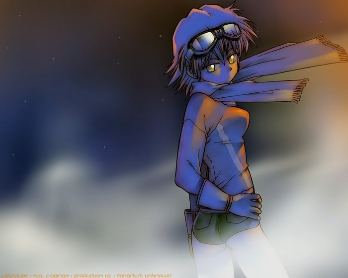 Haruko Haruhara from FLCL with goggles and scarf
