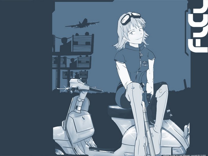 Haruko Haruhara from FLCL on a scooter