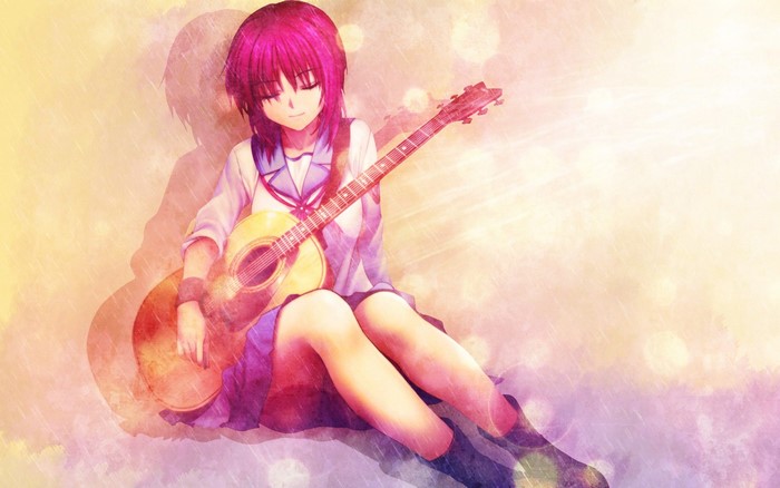 Yuri Nakamura from Angel Beats! playing guitar