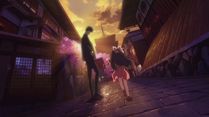Porter Robinson and Madeon in a Japanese town at sunset