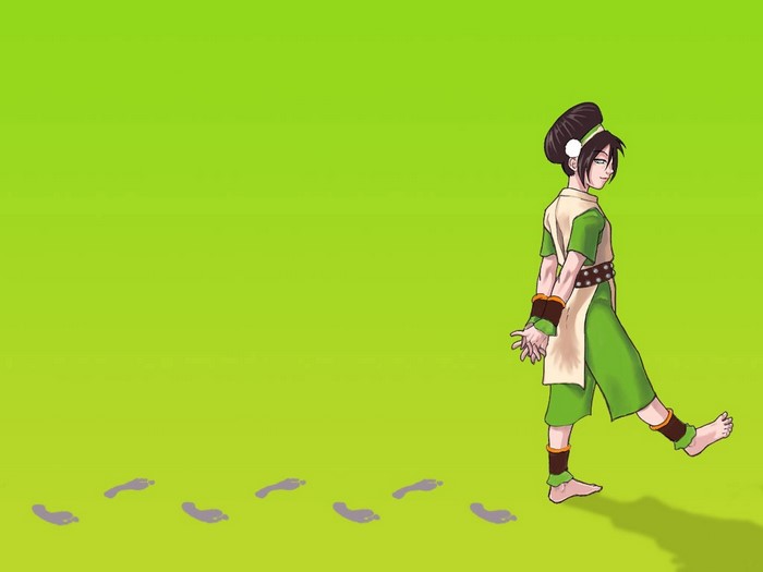 Toph Beifong from Avatar The Last Airbender walking