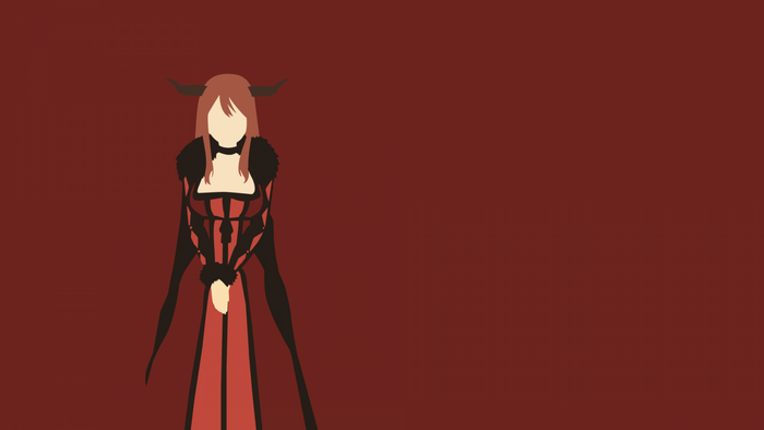 Maoyuu Maou Yuusha character with horns and red dress