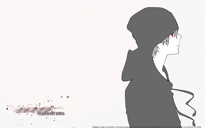 Anime character from Air Gear in monochrome
