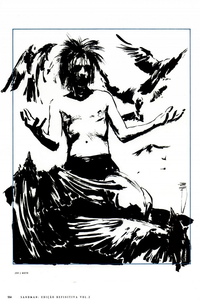 Morpheus from Sandman surrounded by birds