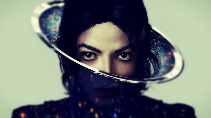 Michael Jackson with galaxy-themed helmet