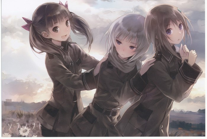 Three girls in military uniforms from Sound of the Sky