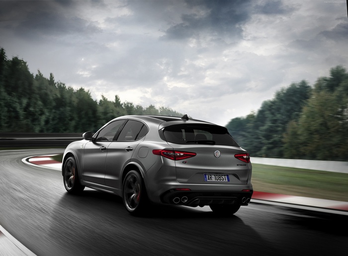 Alfa Romeo Stelvio Quadrifoglio on a Racetrack 4K