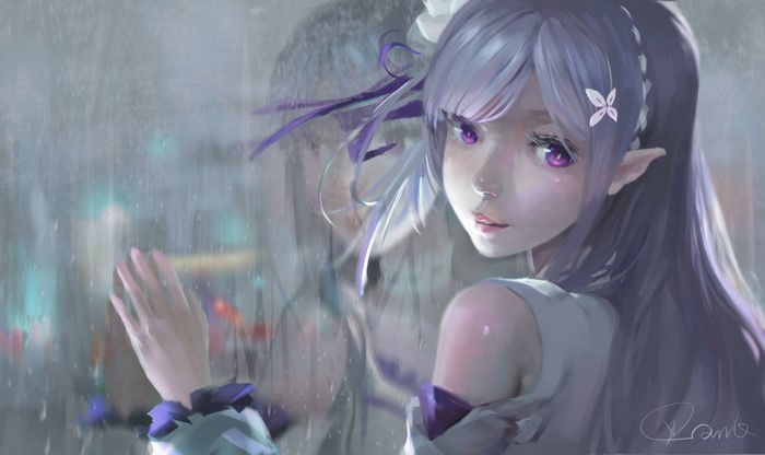 Emilia from Re:Zero in the Rain