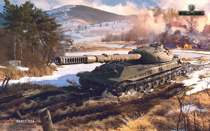 World of Tanks Object 705A in Winter Landscape