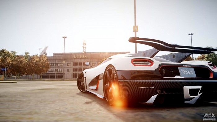 Koenigsegg One:1 supercar with flames