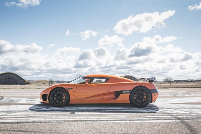 Orange Koenigsegg CCXR on a Racetrack