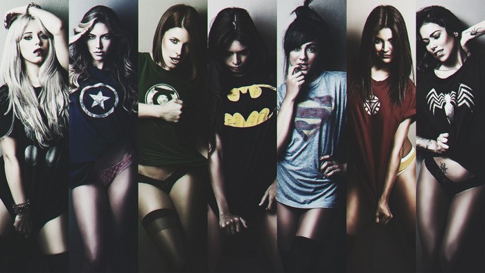 Women in superhero t-shirts