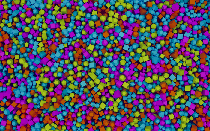 Abstract 3D pattern of colorful geometric shapes