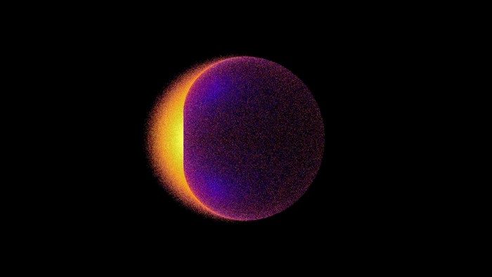 Eclipse of the Sun with a purple planet