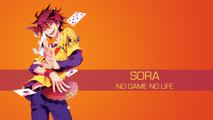 Sora from No Game No Life with playing cards