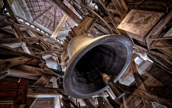 Bell in a wooden structure