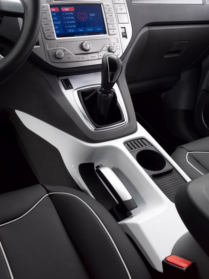Ford Kuga interior with automatic gear shift and infotainment system