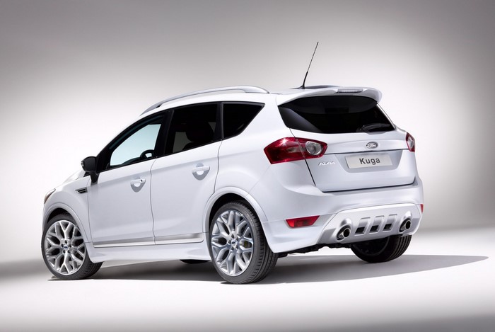 White Ford Kuga SUV rear view