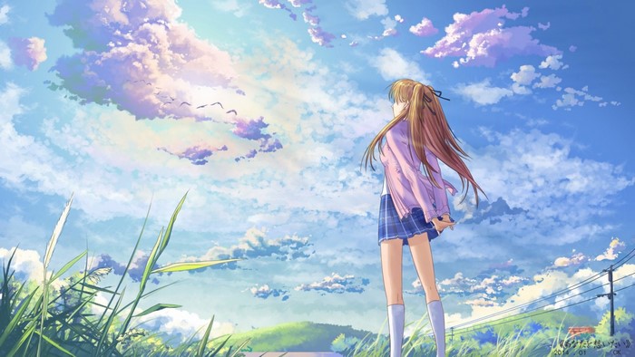 Ogiso Setsuna from White Album looking at the sky