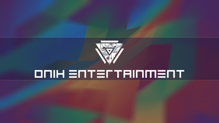 Onih Entertainment logo with abstract background