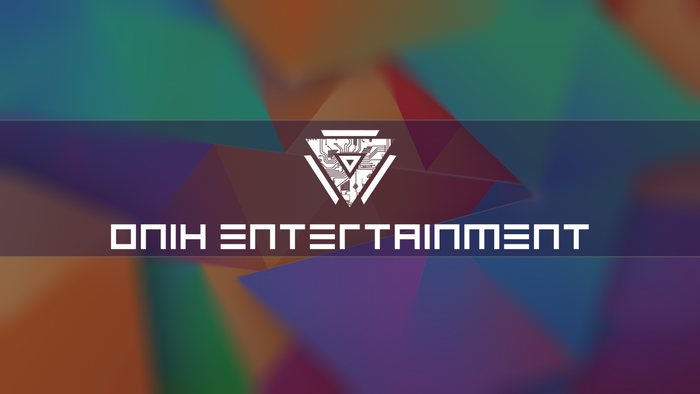 Onih Entertainment logo with abstract background