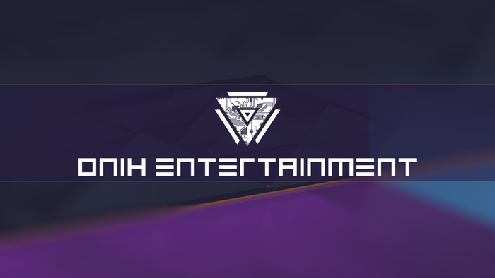 Onih Entertainment logo with abstract background