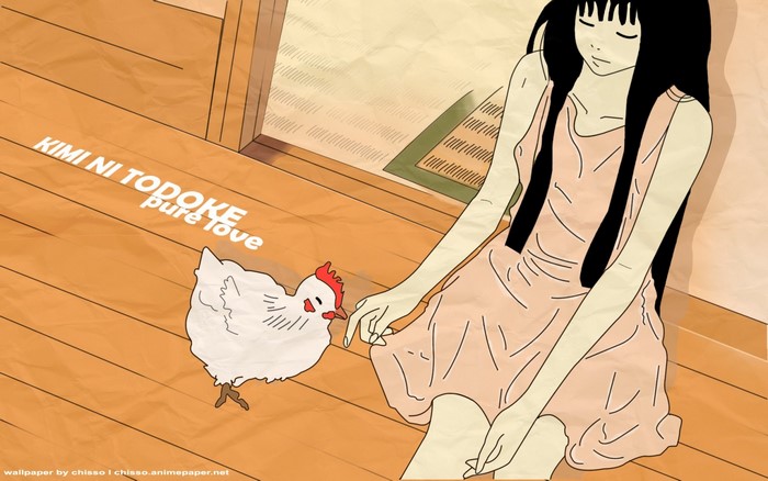 Kimi ni Todoke: Pure Love illustration with Sawako and a chicken