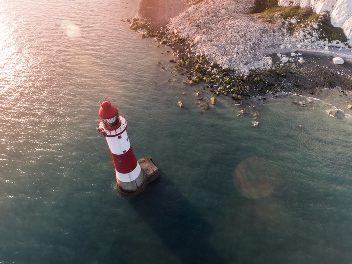 Beachy Head Lighthouse on the coast