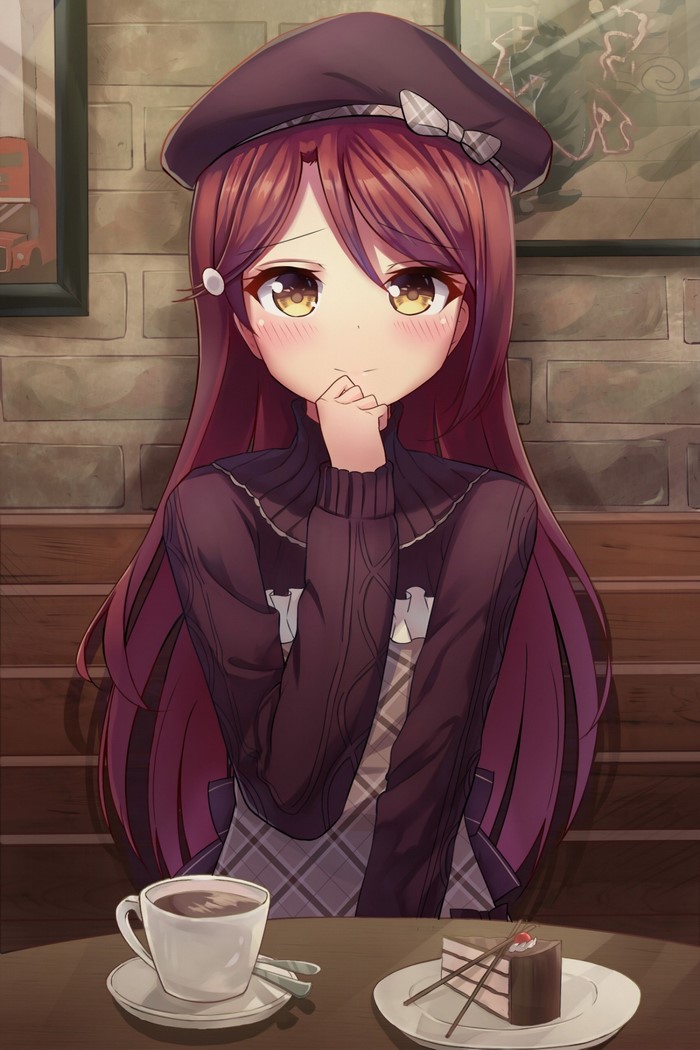 Sakurauchi Riko from Love Live Sunshine at Cafe