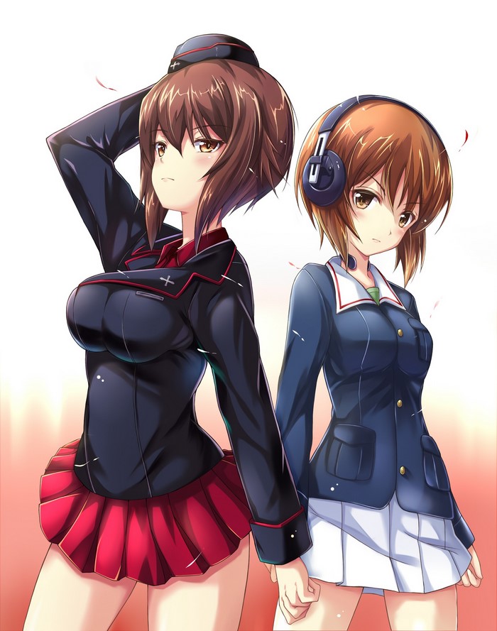 Girls und Panzer: Nishizumi Miho and Maho in Uniform