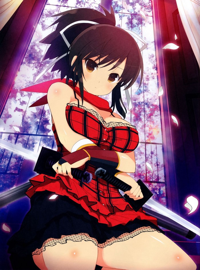 Anime girl with sword from Senran Kagura