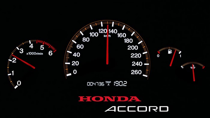Honda Accord Dashboard with Speedometer and Tachometer