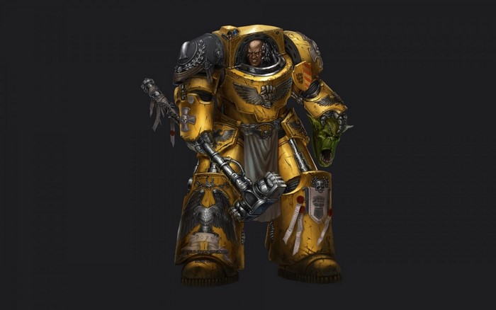 Space Marine from Warhammer 40,000 holding a weapon